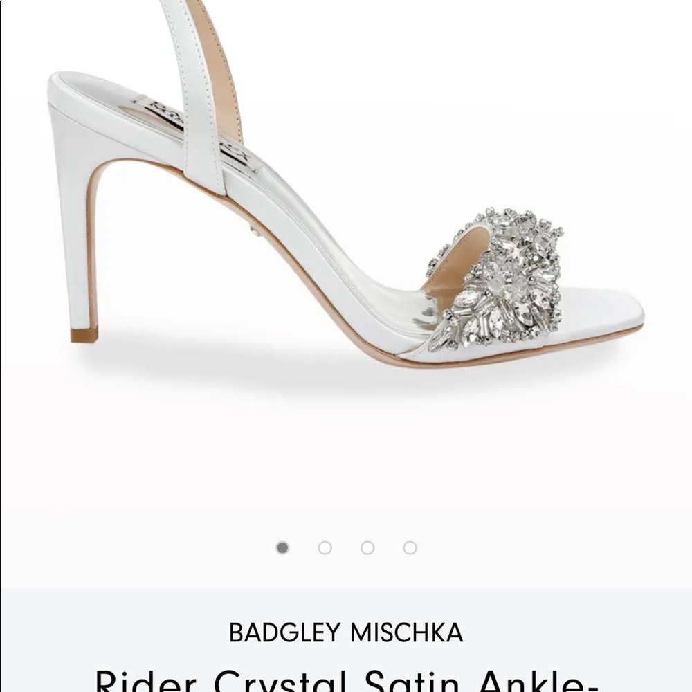 Badgley Mischka “Rider” Crystal-embellished satin sandals
